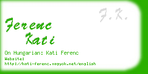 ferenc kati business card